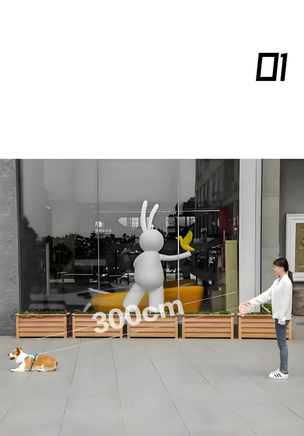 Smart Pet Leash: 3-meter automatic extension, LED light, built-in trash bag storage compartment - Image 2