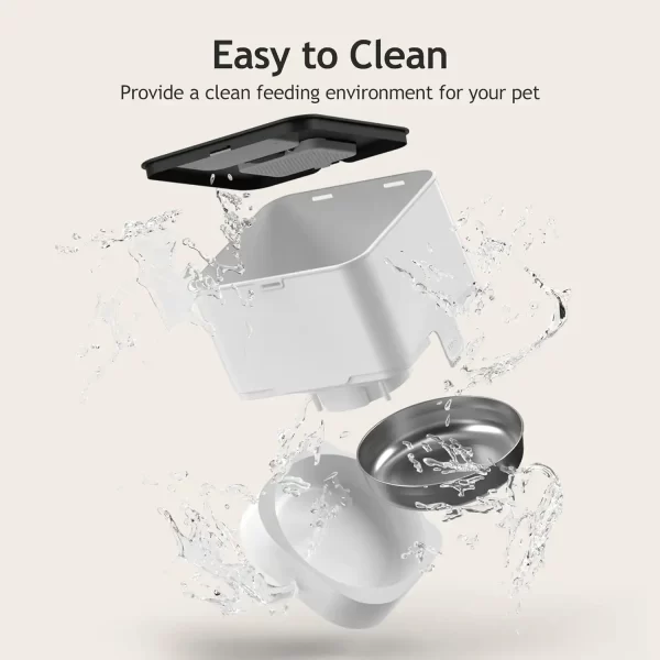 Automatic Cat Feeders - Timed Pet Feeder for Cats and Dogs with Dry Food Dispenser, Desiccant Bag, Programmable Portion Control, 4 Daily Meals, 10s Voice Recorder - Image 6